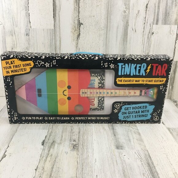 Tinker Tar Tinkertar Rainbow Heart Toy Guitar Music Book 1 String NEW - Picture 1 of 4
